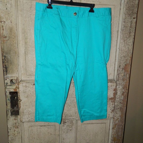 Kim Rogers Green Capris Size 18 (S-36) - Picture 1 of 4